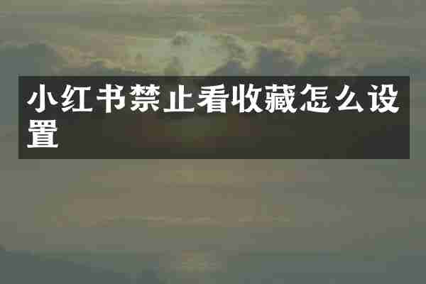 小红书禁止看收藏怎么设置