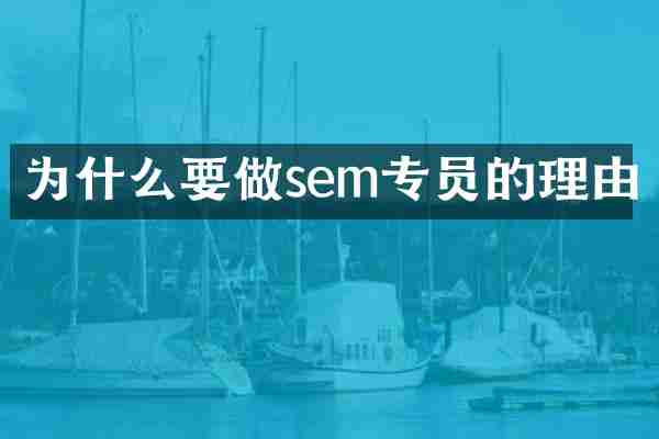 为什么要做sem专员的理由