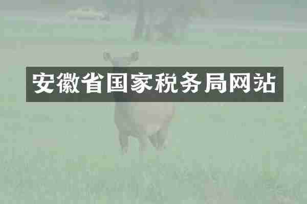 安徽省国家税务局网站