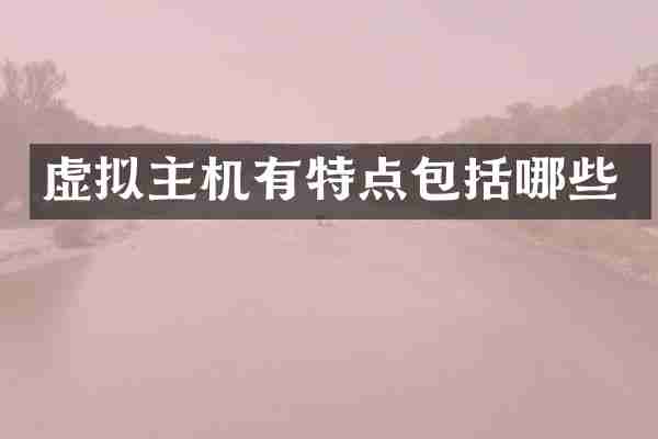 虚拟主机有特点包括哪些