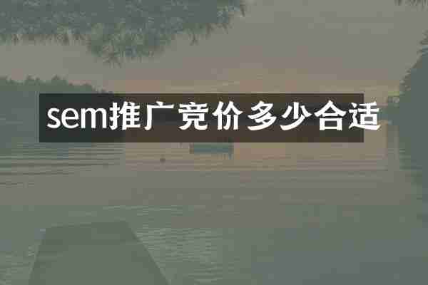 sem推广竞价多少合适
