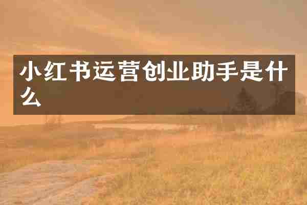 小红书运营创业助手是什么