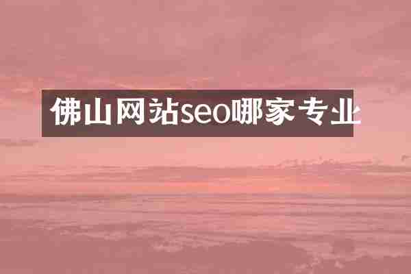 佛山网站seo哪家专业