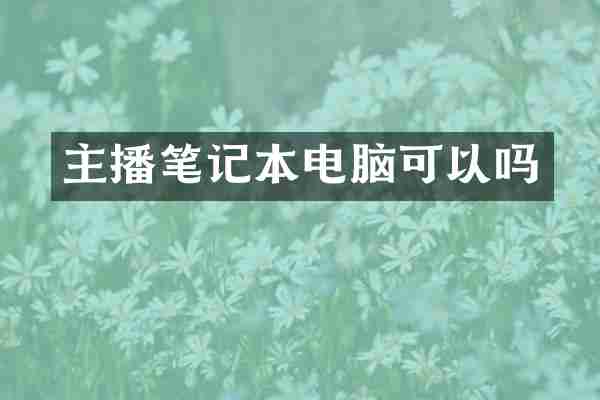 主播笔记本电脑可以吗
