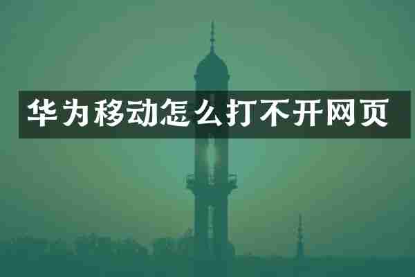 华为移动怎么打不开网页