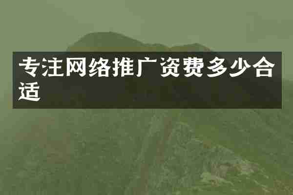 专注网络推广资费多少合适