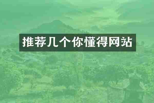 推荐几个你懂得网站