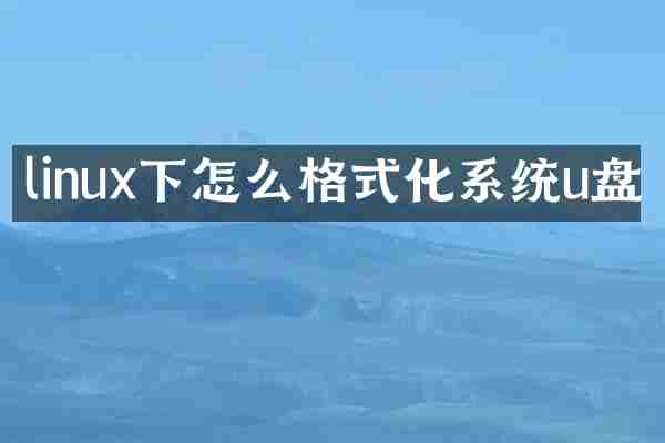 linux下怎么格式化系统u盘