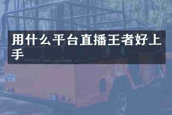 用什么平台直播王者好上手