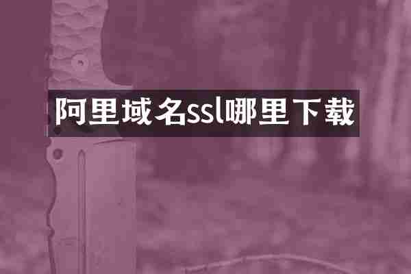 阿里域名ssl哪里下载