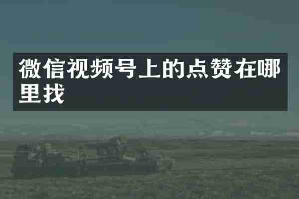 微信视频号上的点赞在哪里找