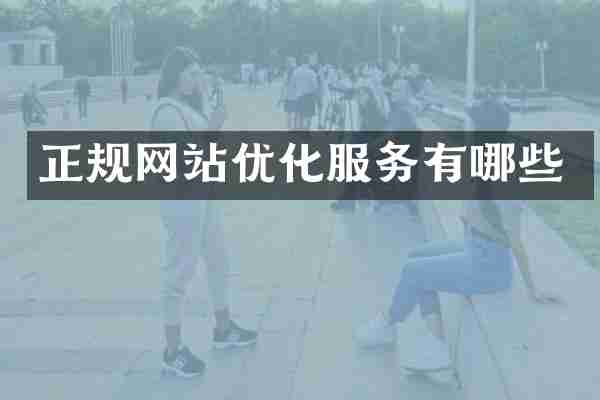 正规网站优化服务有哪些