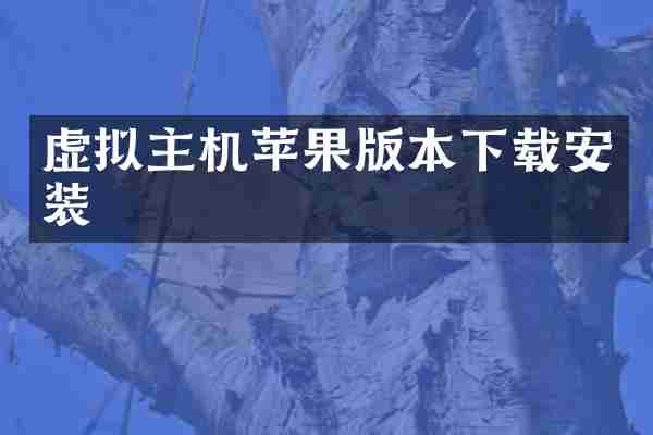虚拟主机苹果版本下载安装