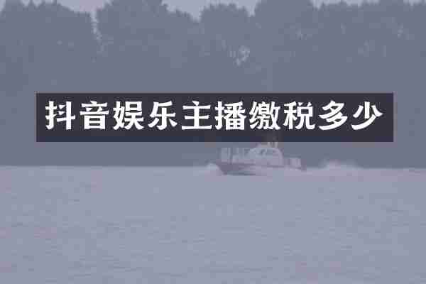 抖音娱乐主播缴税多少