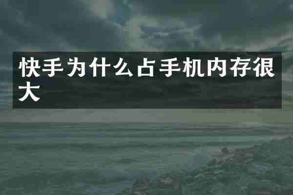 快手为什么占手机内存很大