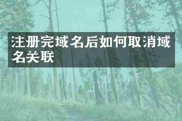 注册完域名后如何取消域名关联