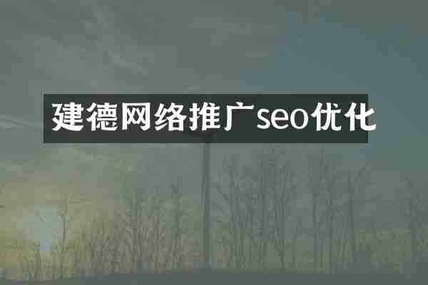 建德网络推广seo优化