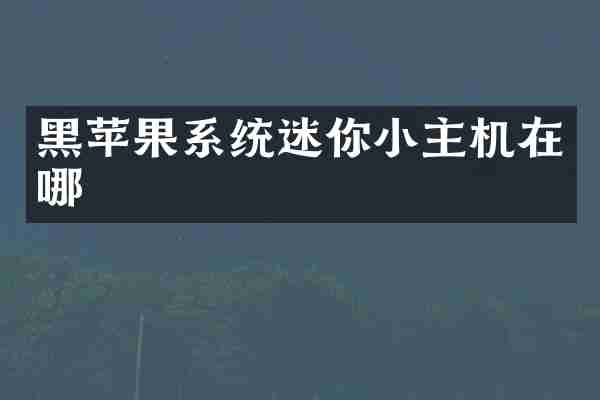 黑苹果系统迷你小主机在哪