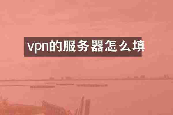 vpn的服务器怎么填