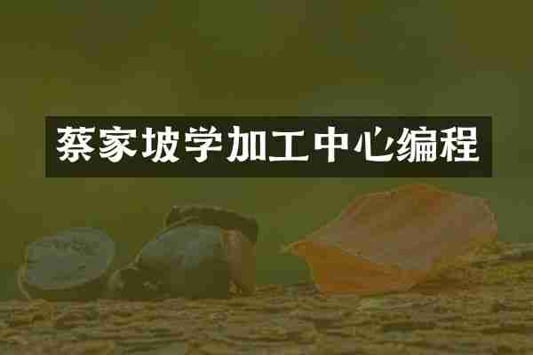 蔡家坡学加工中心编程