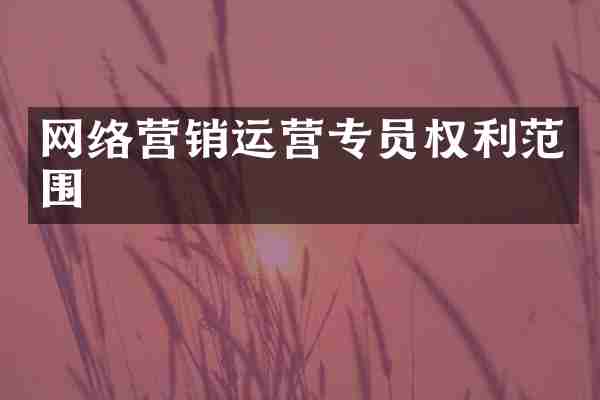 网络营销运营专员权利范围