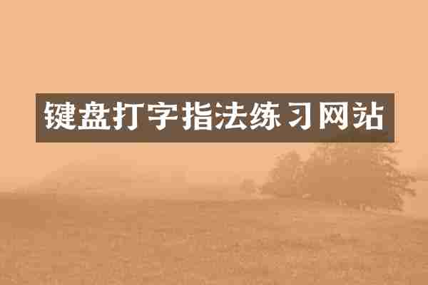 键盘打字指法练习网站