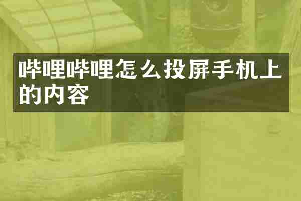 哔哩哔哩怎么投屏手机上的内容