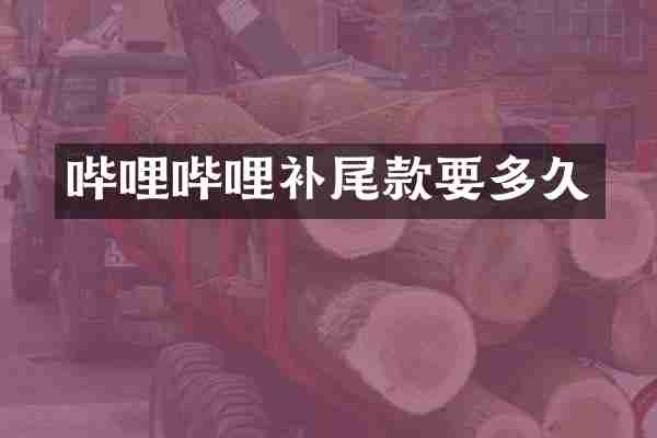 哔哩哔哩补尾款要多久