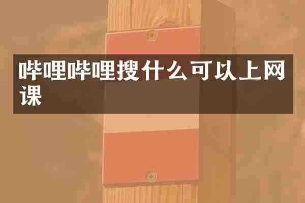 哔哩哔哩搜什么可以上网课