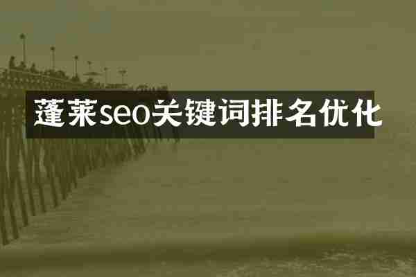 蓬莱seo关键词排名优化