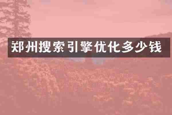 郑州搜索引擎优化多少钱