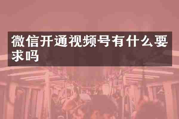 微信开通视频号有什么要求吗