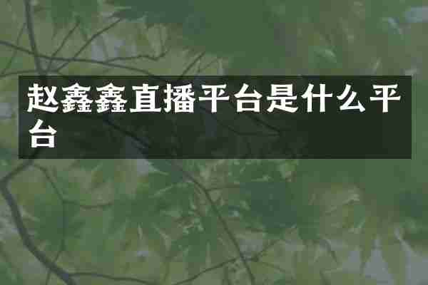 赵鑫鑫直播平台是什么平台