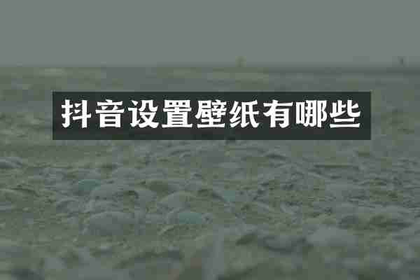 抖音设置壁纸有哪些