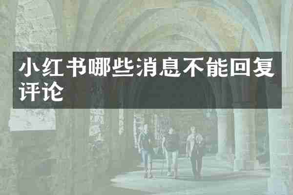小红书哪些消息不能回复评论