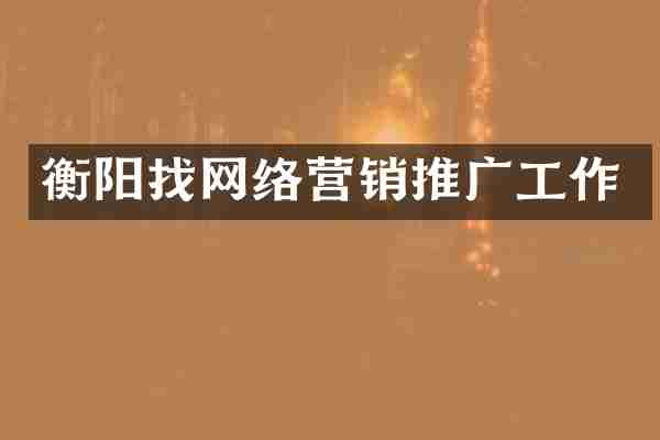 衡阳找网络营销推广工作