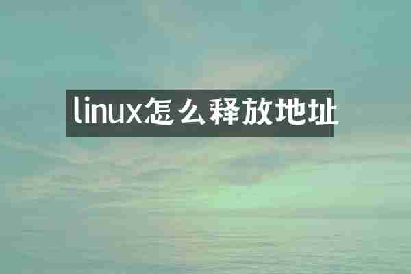 linux怎么释放地址