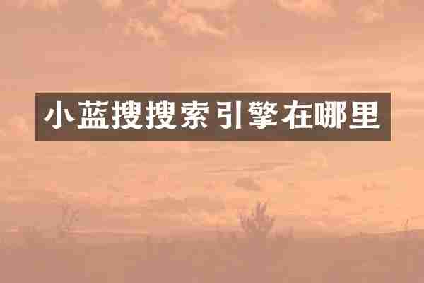 小蓝搜搜索引擎在哪里