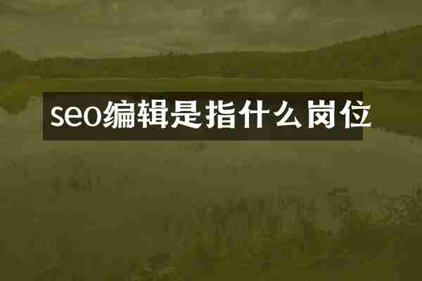 seo编辑是指什么岗位