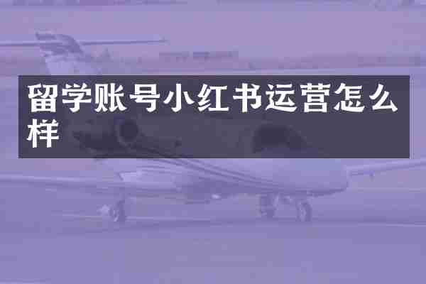 留学账号小红书运营怎么样