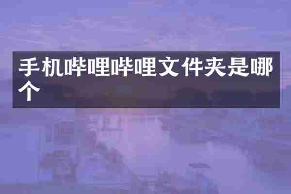 手机哔哩哔哩文件夹是哪个
