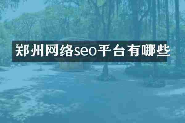 郑州网络seo平台有哪些