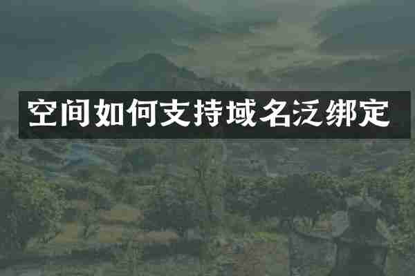 空间如何支持域名泛绑定