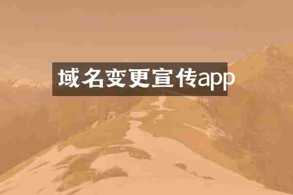 域名变更宣传app