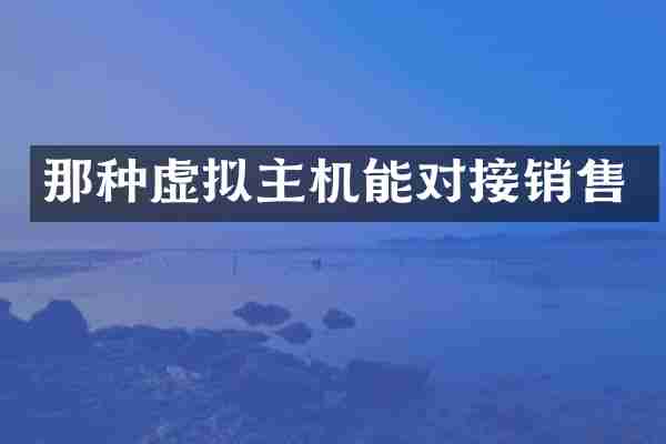 那种虚拟主机能对接销售