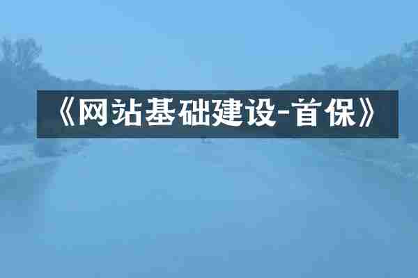 《网站基础建设-首保》