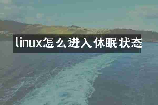 linux怎么进入休眠状态