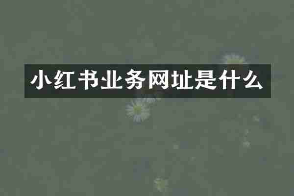 小红书业务网址是什么