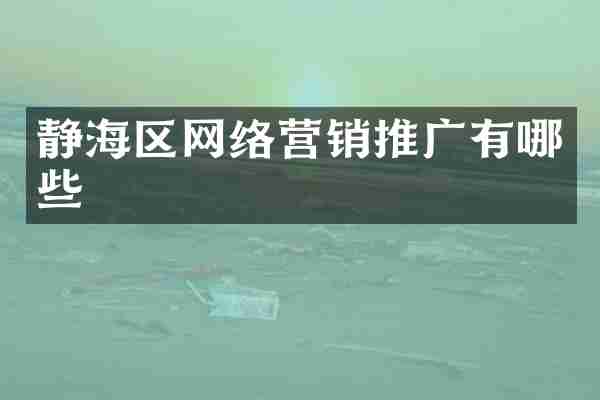 静海区网络营销推广有哪些