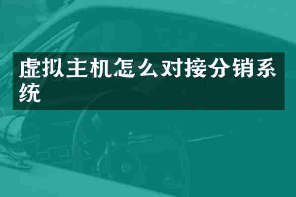 虚拟主机怎么对接分销系统